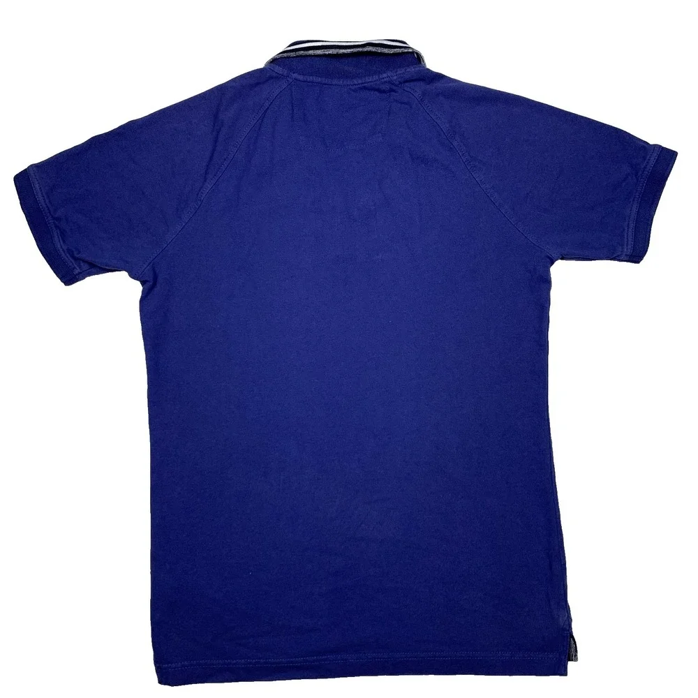 Banana Republic Polo Mens Small Deep Blue Tipped Raglan‎ Short Sleeve Pique S